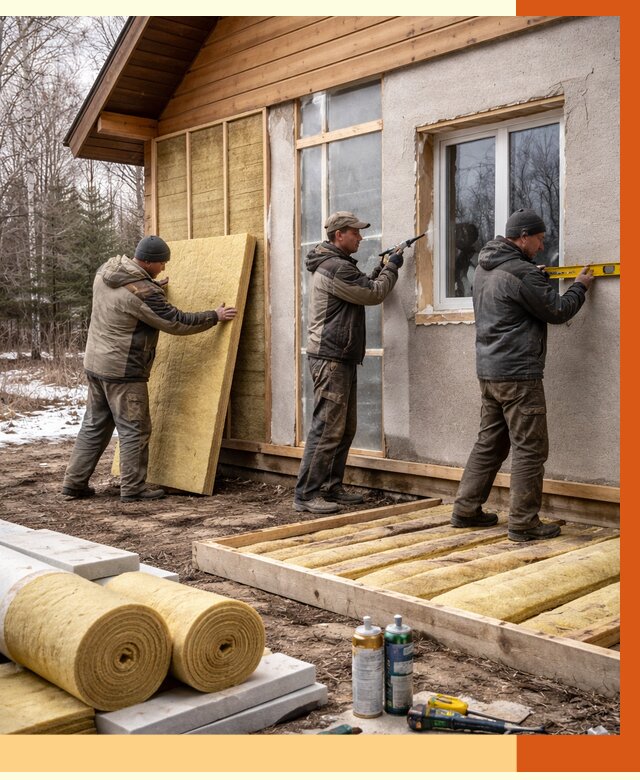 Утепление дачного дома в Назарово от 4882 руб/м2 — недорого | ТепломастерНрв