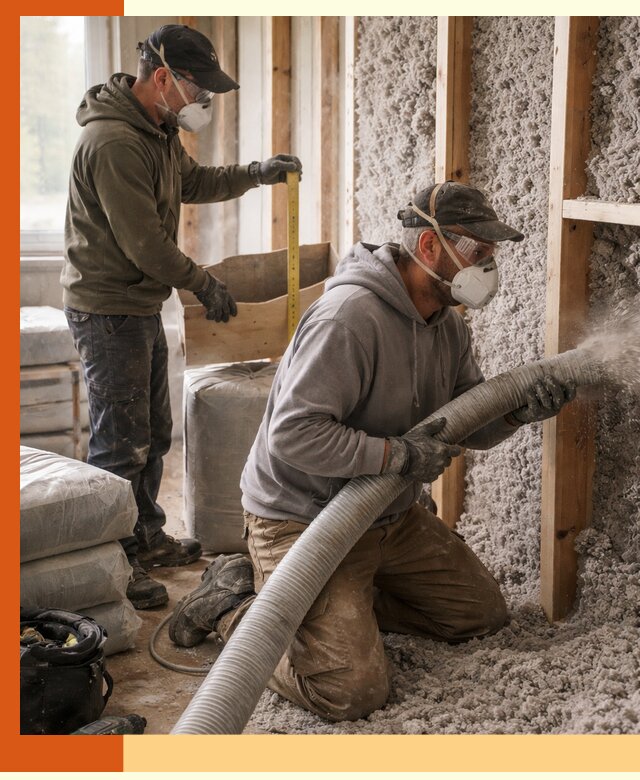 Утепление таунхауса эковатой в Назарово для максимально теплых стен