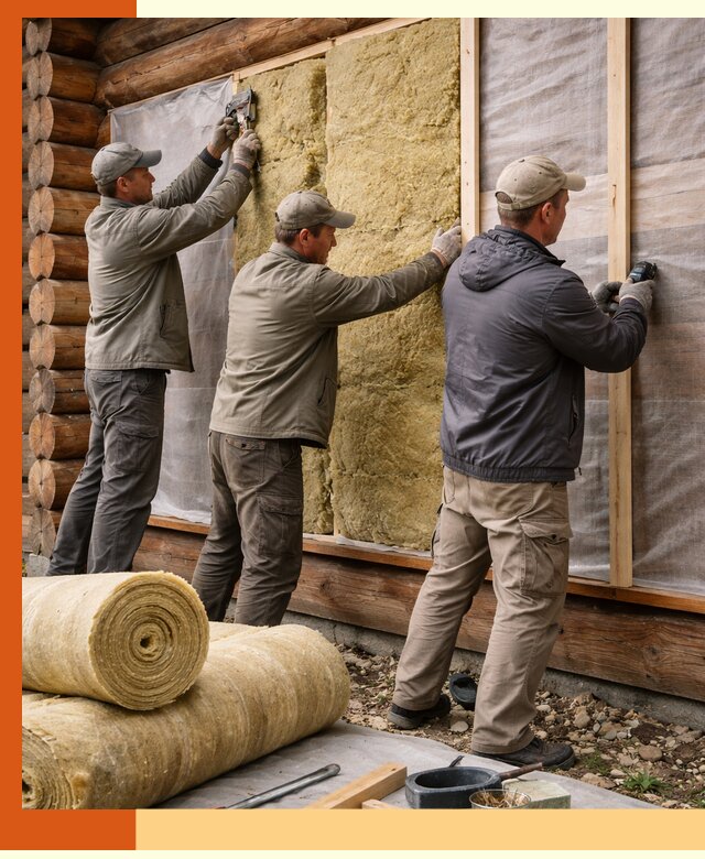 Утепление деревянного дома в Назарово эффективными технологиями