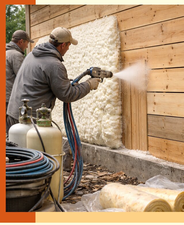 Утепление деревянного дома пенополиуретаном в Назарово