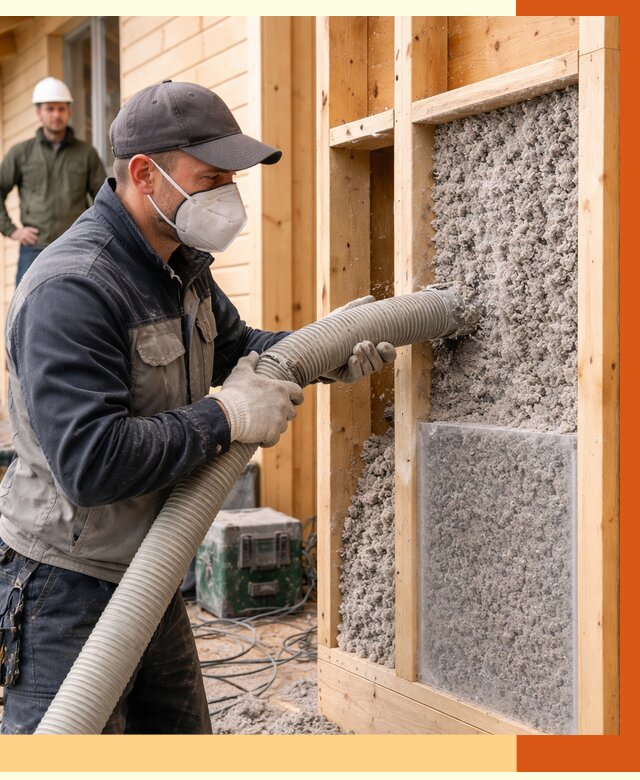 Утепление дома из бруса эковатой в Назарово от 1901 руб/м2 | ТепломастерНрв