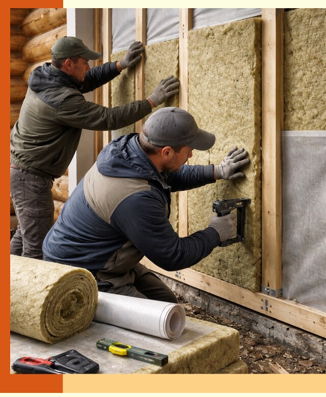 Утепление бревенчатого дома под ключ в Назарово