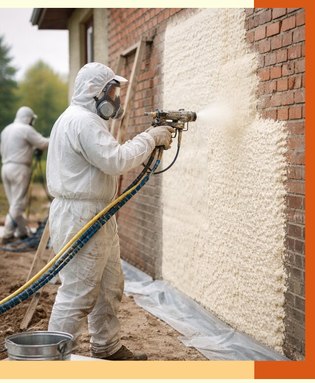 Утепление кирпичного дома ППУ в Назарово под ключ от 6681 руб. | ТепломастерНрв