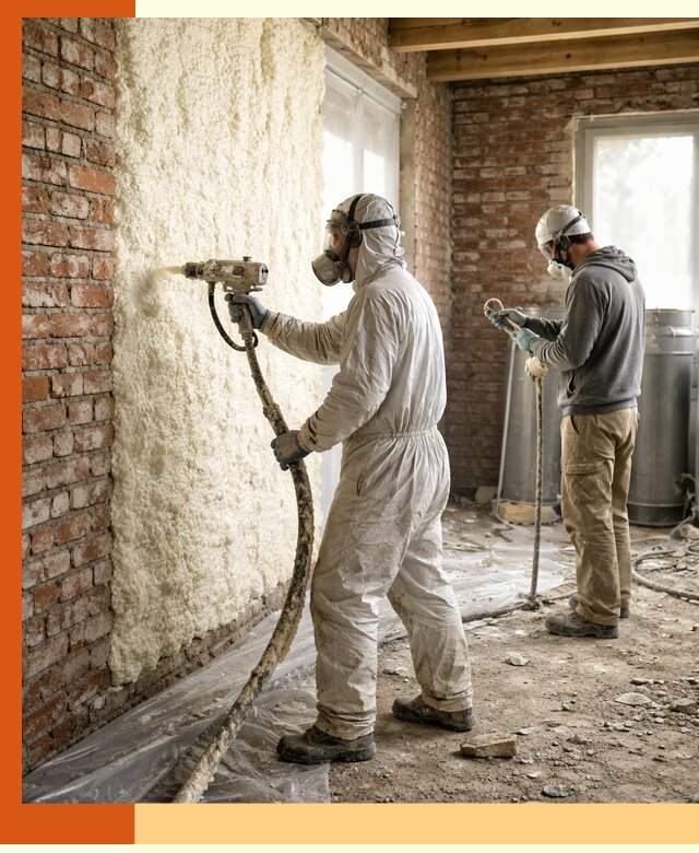 Утепление кирпичного дома пенополиуретаном в Назарово