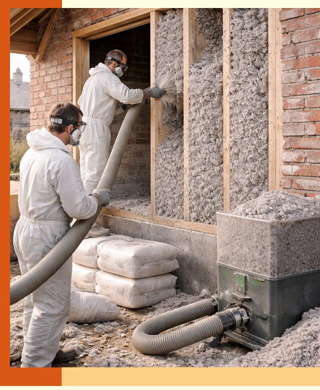 Утепление кирпичного дома эковатой в Назарово