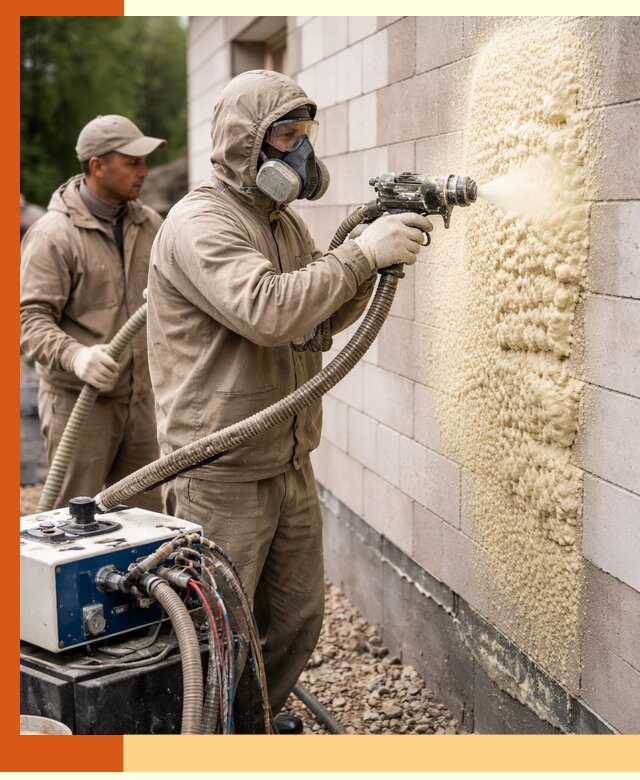 Утепление дома из газобетона ППУ в Назарово — надежная теплоизоляция