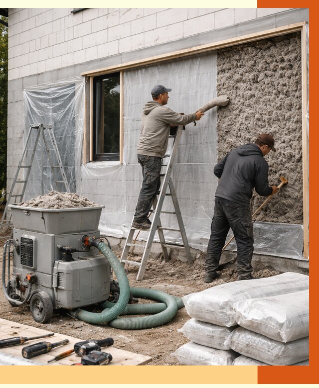 Утепление дома из газобетона эковатой в Назарово от 4625 руб./м2 | ТепломастерНрв