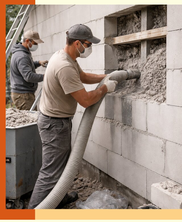 Утепление дома из газобетона эковатой в Назарово