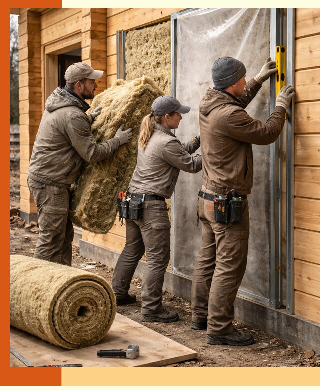 Утепление дома из двойного бруса в Назарово качественно и надёжно
