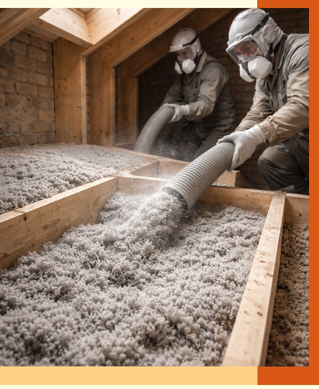 Утепление коттеджа эковатой в Назарово от 2570 руб./м² — комплексная задувка и монтаж | ТепломастерНрв