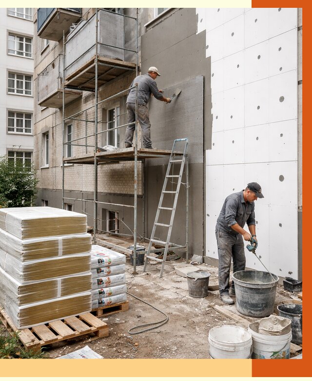 Утепление квартиры снаружи в Назарово от 6321 руб/м2 под ключ | ТепломастерНрв