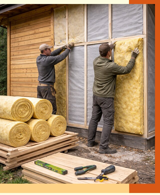 Утепление бани снаружи в Назарово от 87363 руб. под ключ | ТепломастерНрв