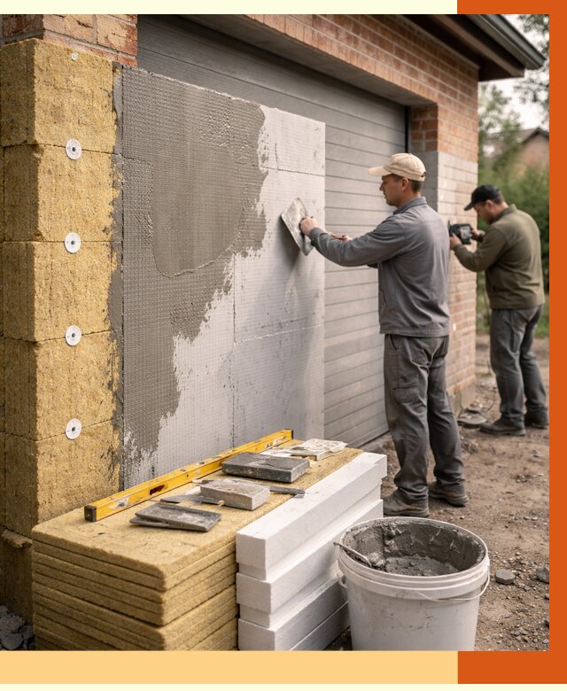 Утепление гаража снаружи в Назарово от 4317 руб. за м2 — наружное утепление под ключ | ТепломастерНрв