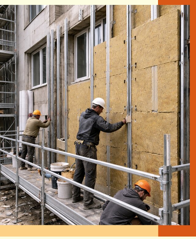 Утепление вентилируемого фасада в Назарово от 5756 руб/м2 — монтаж и утепление вентфасад | ТепломастерНрв