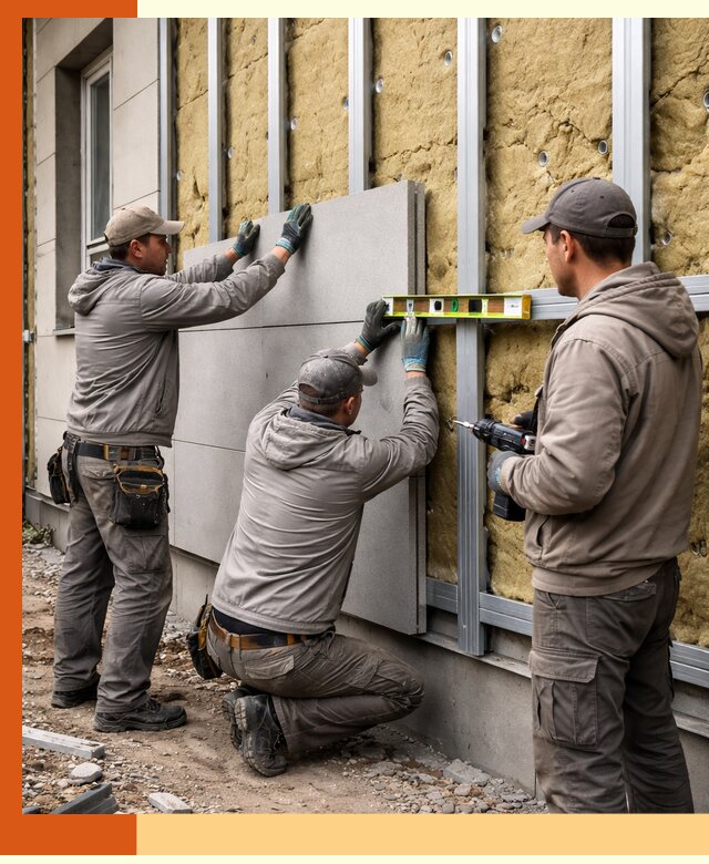 Утепление вентилируемого фасада под ключ в Назарово