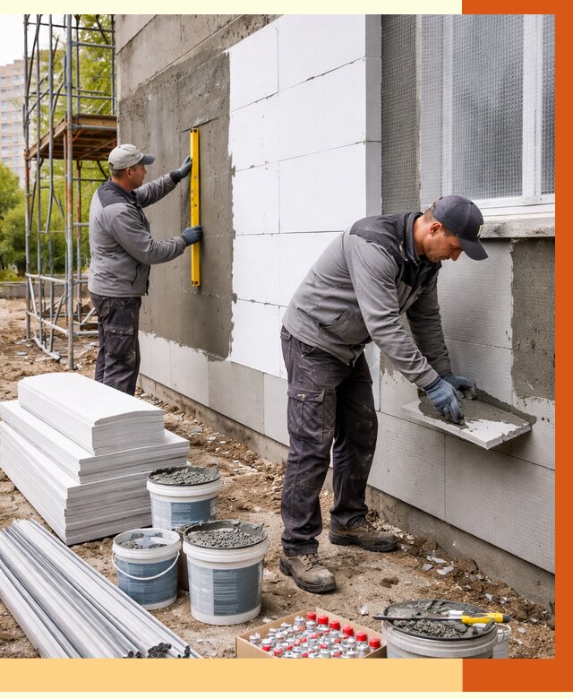 Утепление фасада и стен снаружи в Назарово от 4317 руб. | ТепломастерНрв