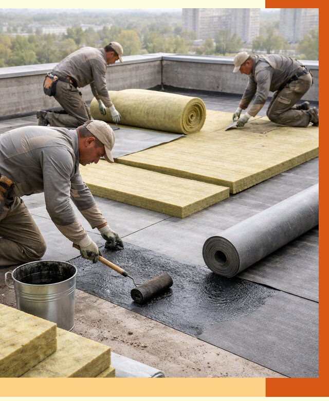 Утепление плоской крыши в Назарово от 7400 руб./м2 под ключ | ТепломастерНрв