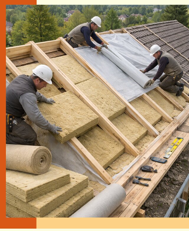 Утепление скатной крыши в Назарово качественно и надёжно