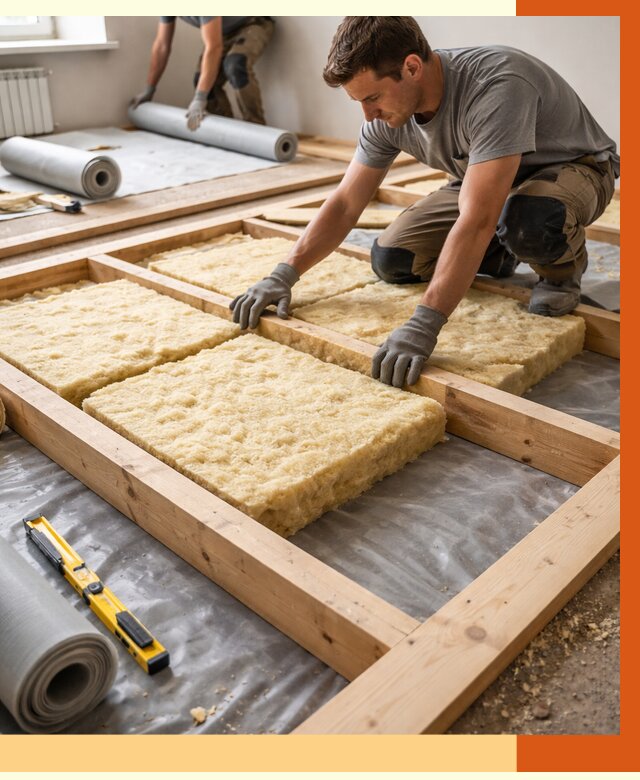 Утепление деревянного пола в Назарово от 1542 руб./м2 под ключ | ТепломастерНрв