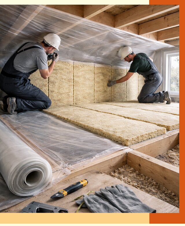 Утепление перекрытий в Назарово от 2929 руб/м2 — утепление межэтажных и чердачных | ТепломастерНрв