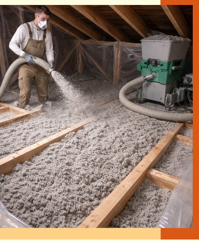 Утепление чердака эковатой в Назарово от 1490 руб/м2 — заказать у ТепломастерНрв