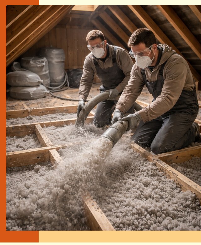 Утепление чердака эковатой в Назарово — быстро и надёжно