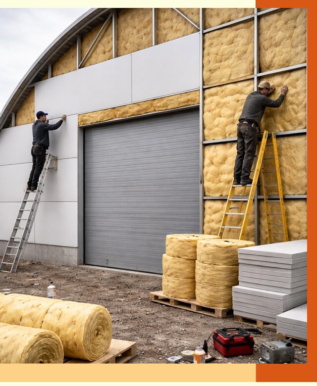 Утепление ангара пенополиуретаном в Назарово от 7400 руб./м² — комплекс от ТепломастерНрв