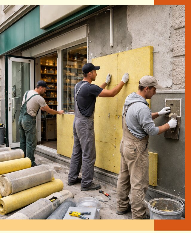 Утепление магазина в Назарово от 4625 руб/м2 — цена, стены и снаружи | ТепломастерНрв