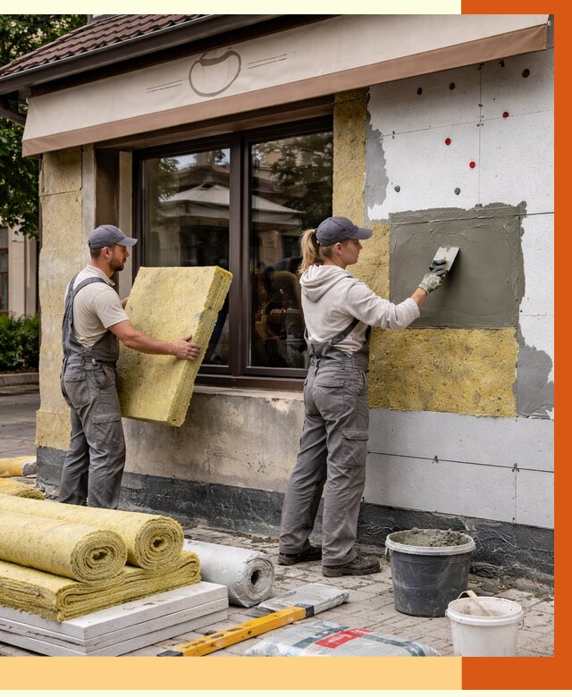 Утепление кафе в Назарово от 4317 руб/м2 — комплексно под ключ | ТепломастерНрв