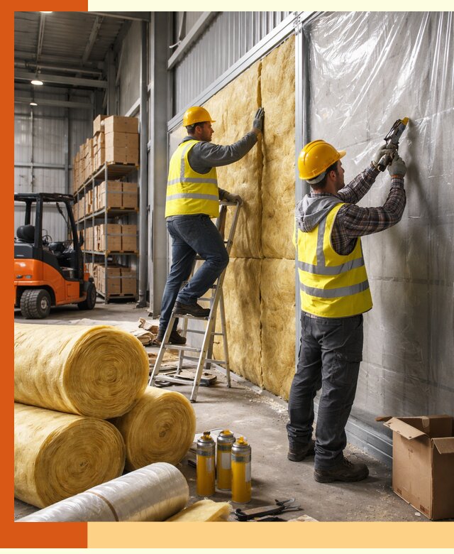 Утепление склада с техникой в Назарово под ключ