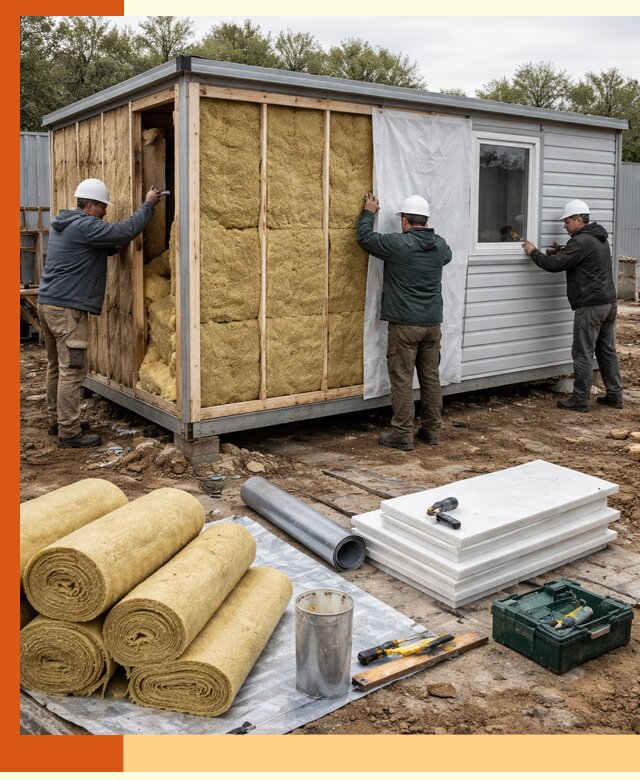 Утепление строительной бытовки под ключ в Назарово для любых условий