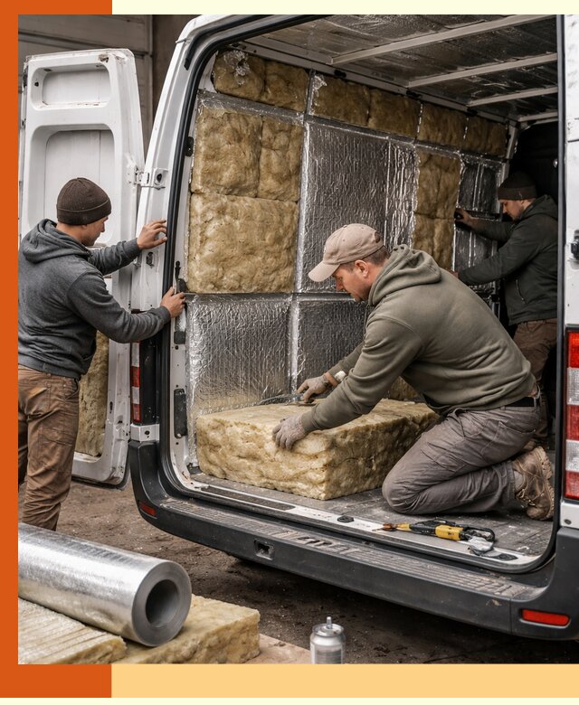 Утепление фургона в Назарово: профессиональная теплоизоляция и шумоизоляция