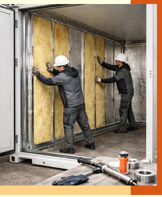 Утепление рефрижераторного контейнера в Назарово от 46251 руб./м² | ТепломастерНрв