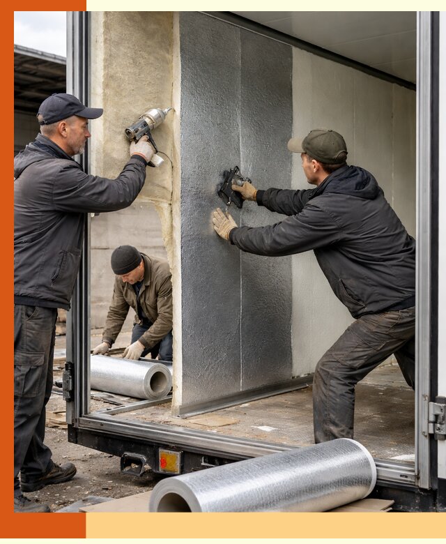 Утепление холодильного кузова в Назарово — монтаж и теплоизоляция