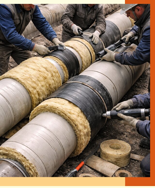 Утепление трубопровода в Назарово под ключ от 1901 руб. — надежно и выгодно | ТепломастерНрв