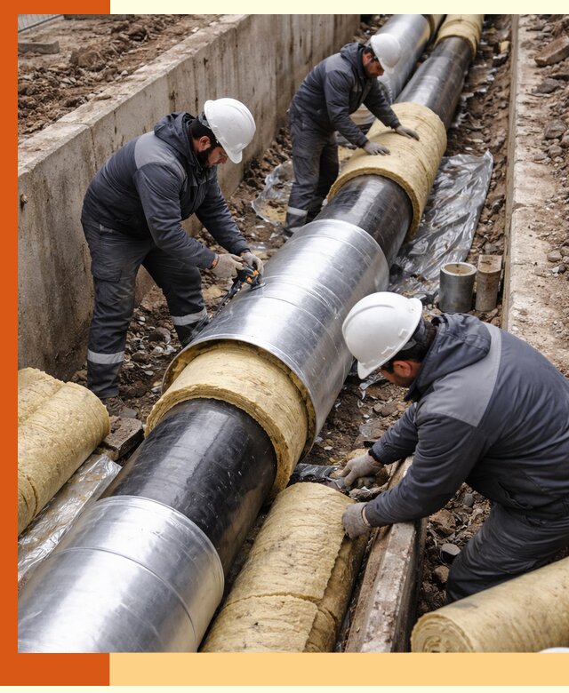 Утепление теплотрассы в Назарово: утеплительные работы и материалы