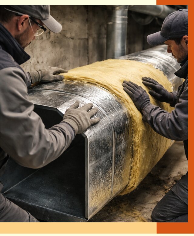 Утепление воздуховодов в Назарово от 4317 руб. — теплоизоляция вентиляции | ТепломастерНрв