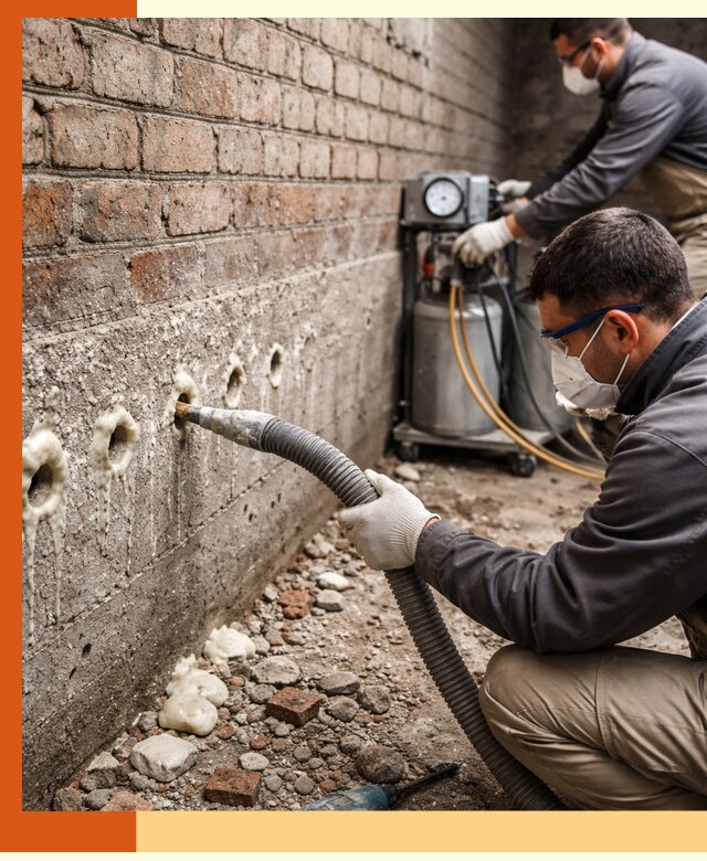Заполнение колодцевой кладки ППУ в Назарово быстро и герметично