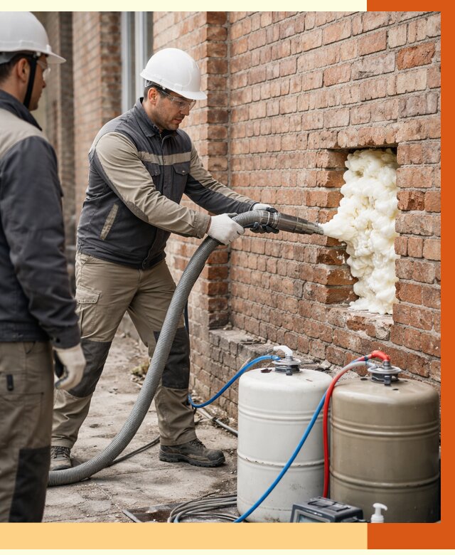 Заливка ППУ в пустоты кирпичной стены в Назарово от 2826 руб. | ТепломастерНрв