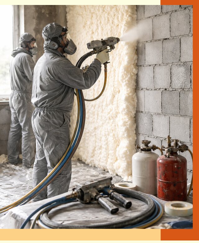 Утепление блочной стены ППУ в Назарово от 4368 руб./м² — ТепломастерНрв