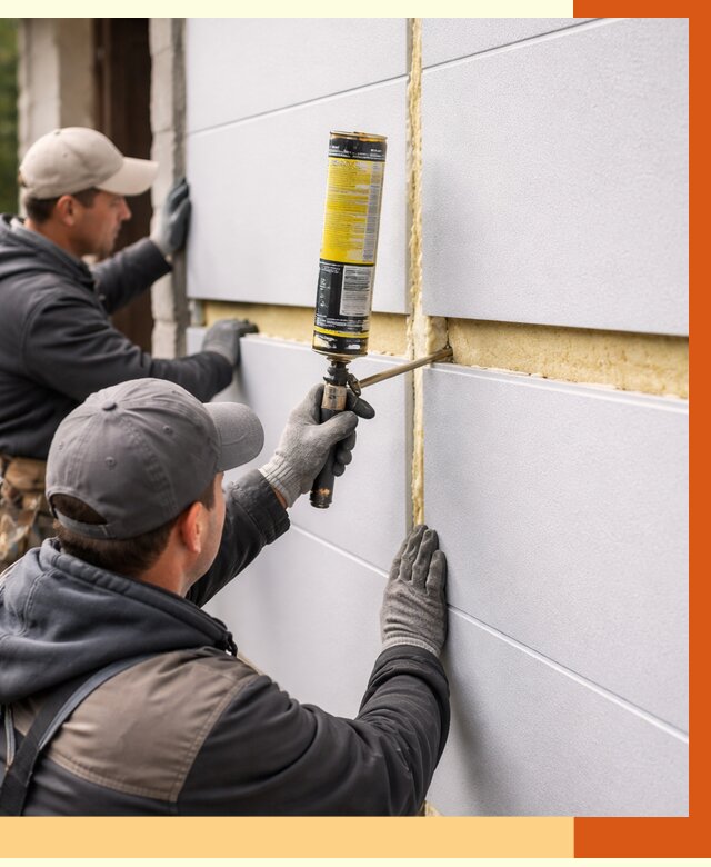 Утепление сэндвич панелей ППУ в Назарово от 4317 руб. за м2 | ТепломастерНрв