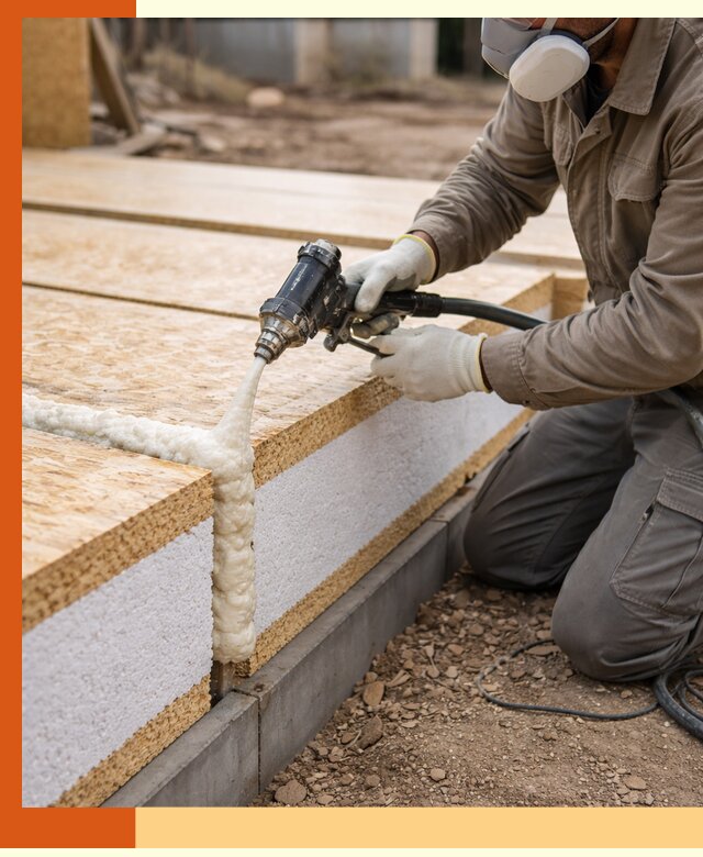 Утепление СИП-панелей пенополиуретаном (ППУ) в Назарово