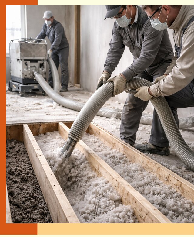 Заполнение полостей межэтажного перекрытия в Назарово эффективно и герметично