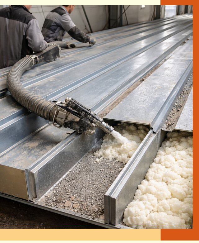 Заполнение пустот кровельных панелей в Назарово от 7400 руб. под ключ | ТепломастерНрв