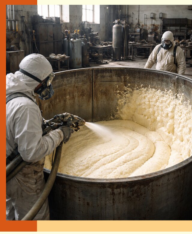 Заливка ппу в емкости с полной изоляцией и герметизацией в Назарово