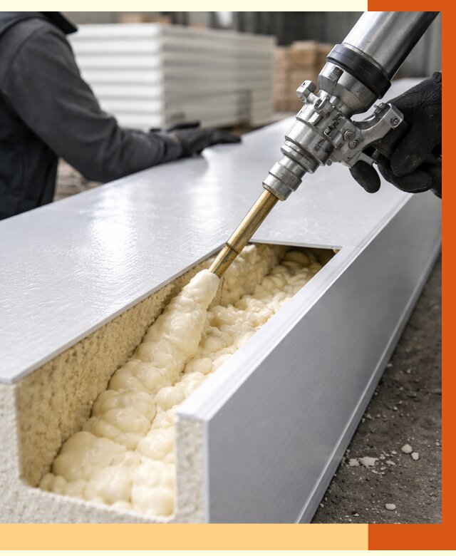 Заполнение пустот холодильных панелей в Назарово от 7709 руб. | ТепломастерНрв