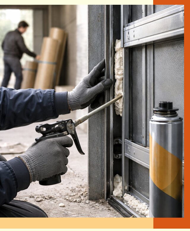 Заполнение пустот ворот в Назарово от 4625 руб. — заливка ППУ, утепление под ключ | ТепломастерНрв