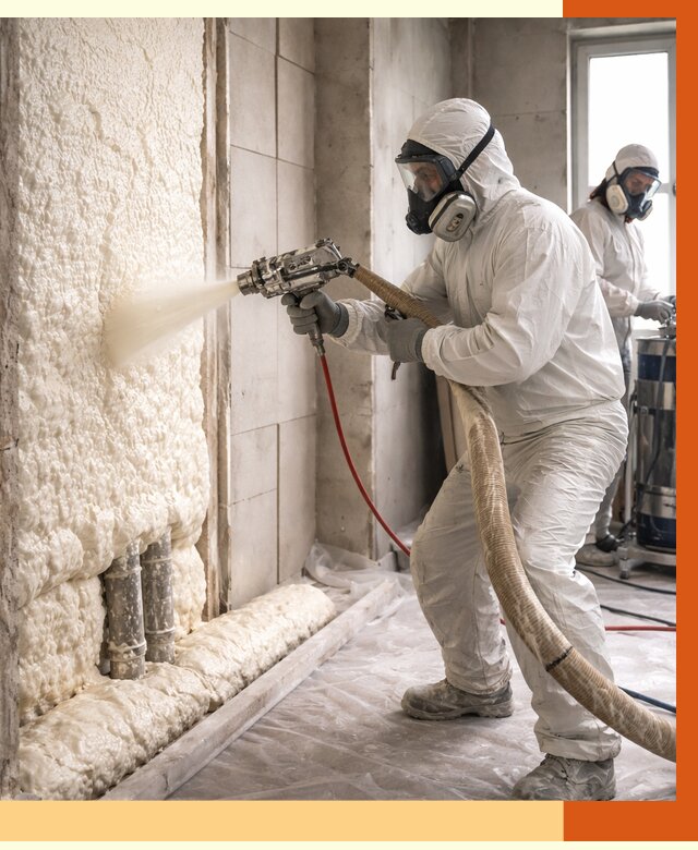 Напыление пенополиуретана в Назарово от 7709 руб./м2 — услуги и монтаж ППУ | ТепломастерНрв