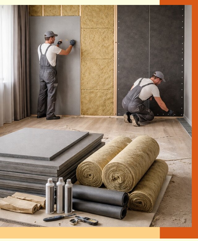 Шумоизоляция дома в Назарово от 4625 руб/м2 — комплексная звукоизоляция под ключ | ТепломастерНрв