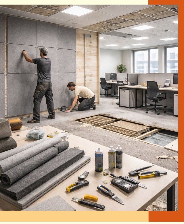 Профессиональная шумоизоляция офиса в Назарово от 6938 руб. за м2 | ТепломастерНрв